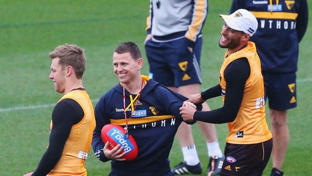 Hawks Josh Gibson and Sam Mitchell train with Bolton.