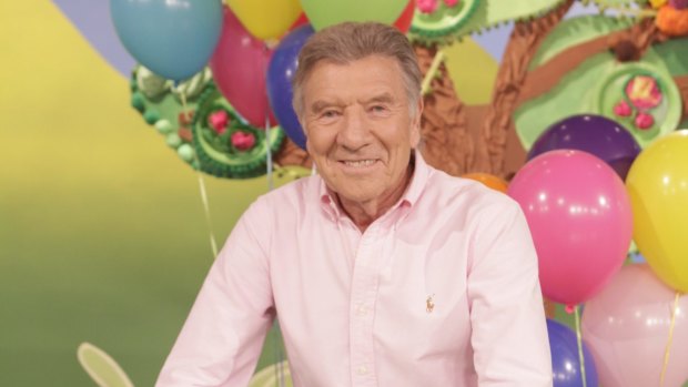 Don Spencer on set at Play School celebrating its 50th year.
