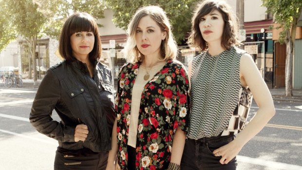 Sleater-Kinney (from left): Janet Weiss, Corin Tucker and Carrie Brownstein.