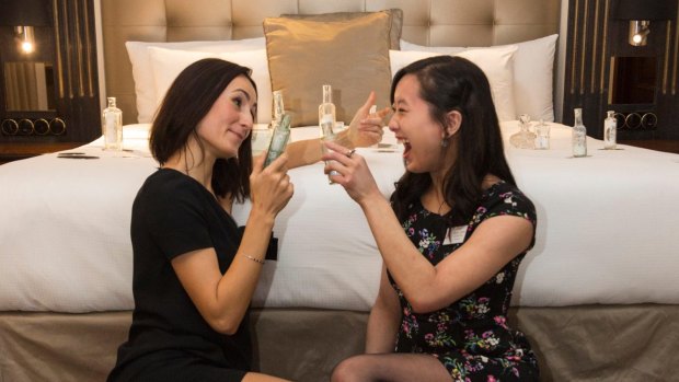 Guests drink the contents of the miniature Scotch bottle and replace them with weak tea.