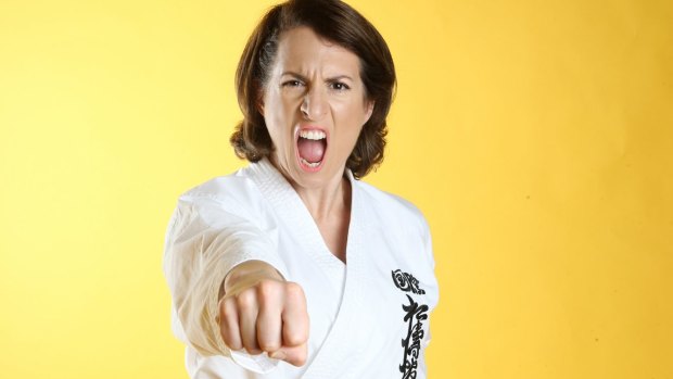 Lally Katz says karate helps her to slow down and focus.