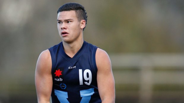 Top prospect: Cameron Rayner in action in the AFL under-18 championships.