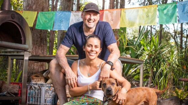 "I thought it would be ungrateful not to get better," says Golinski with partner Erin Yarwood at their Sunshine Coast home.