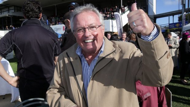 Drew Morphett at Warrnambool after a horse he owned had a win.