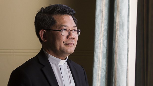 Bishop Vincent Long Van Nguyen at the release of the Australian Catholic Social Justice Council annual statement. 
