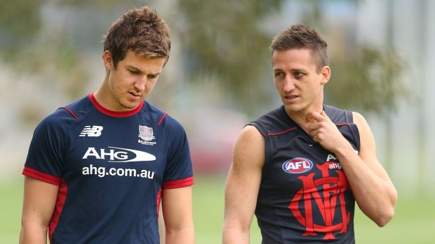 Jack Trengove (left) with Jack Grimes in 2014.