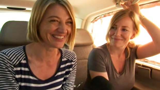 Tara Brown and Sally Faulkner after their release from a Beirut jail.