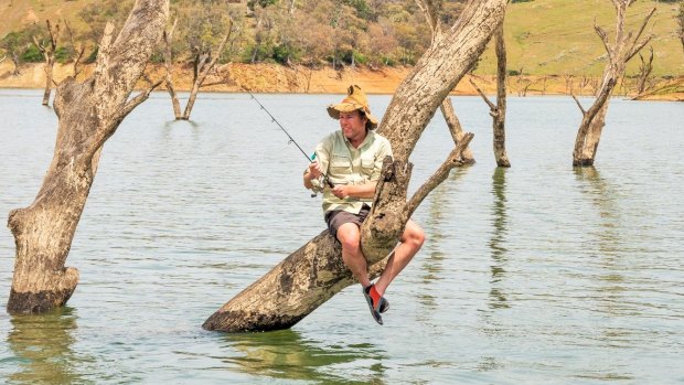 High and dry: Lake Burrinjuck is a popular spot for fishing.