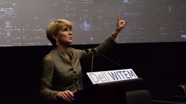 Foreign Minister Julie Bishop addresses the Dell WITEM event this week at Parliament House.