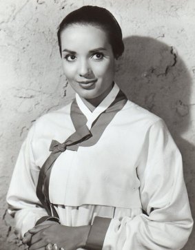 Anna Kashfi as she appeared in the 1957 film <i>Battle Hymn</i>.