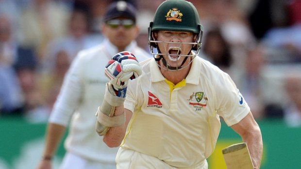 Been there, ton that: Chris Rogers celebrates his century.