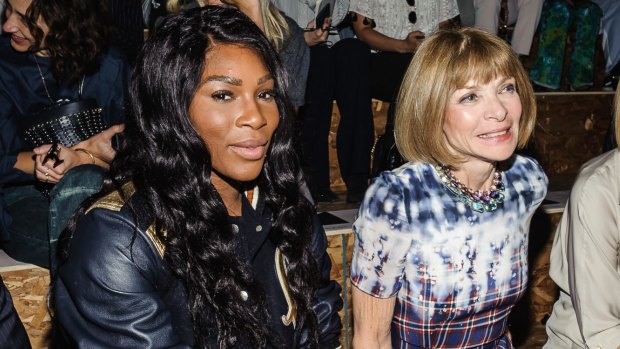 Serena Williams and her fashion mentor Anna Wintour at the coach show prior to her Serena Williams Signature Statement Spring 2017 collection show at New York Fashion Week.