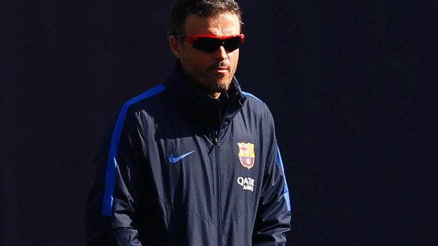 Heading out: FC Barcelona coach Luis Enrique.