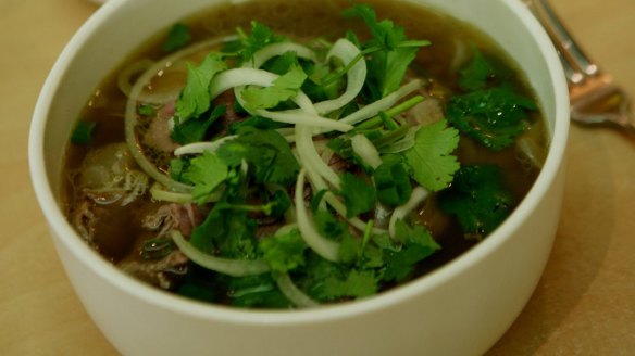 Breathe in a bowl of beef pho at An Restaurant.