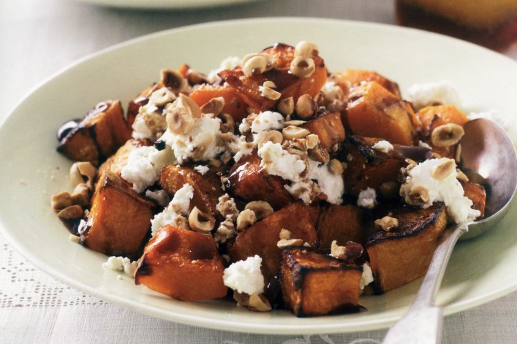 pumpkin, roasted hazelnut and feta salad.