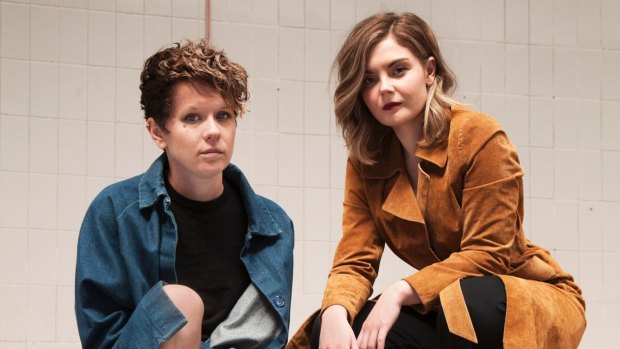 Honeyblood's Cat Myers and  Stina Tweeddale. The duo are making their first trek to Australia.