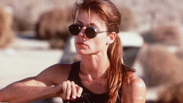 Warrior mom: Linda Hamilton gets hard in Terminator 2.