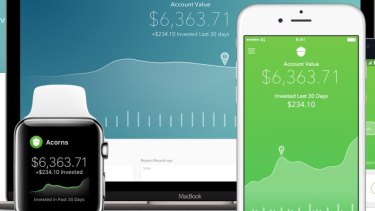 The Acorns app rounds-up each purchase you make and stores it in an investment portfolio for you.