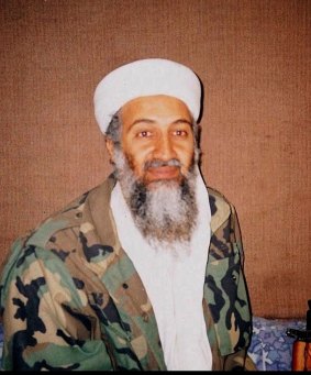 Osama bin Laden during an interview by Pakistani journalist, Hamid Mir, near Kabul in 2001.