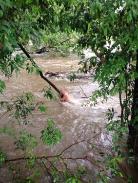 One of the swift water rescues.