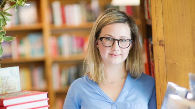 Hannah Kent, Book Author inside the Matilda Book shop in Adelaide. Thursday 19th December 2013. The AFR Magazine Picture By David Mariuz