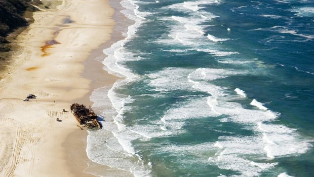 The oil spill has been detected along 40 kilometres of beach on Fraser Island.