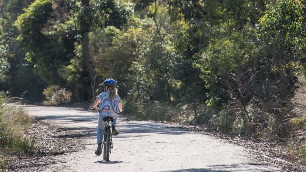 Riding the Great Southern Rail Trail.