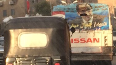A photo of "Mr Gamal Mubarak" on the back of a truck in Cairo this month.