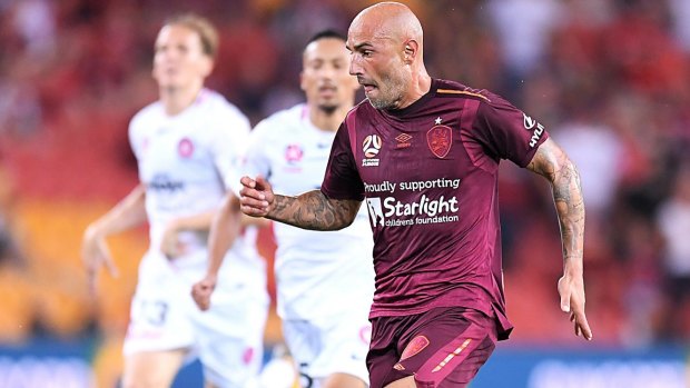 Lucky: Massimo Maccarone escaped sanction for his elbow on Brendon Santalab.