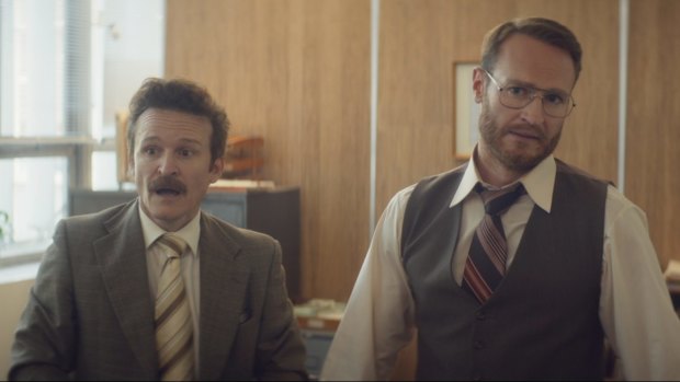 Damon Herriman (left) and Josh Lawson (right) in "The Eleven O'Clock" which earned a nomination for its Australian filmmakers.