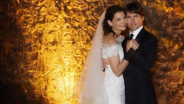 Tom Cruise and actress Katie Holmes at their Italian wedding in 2006.