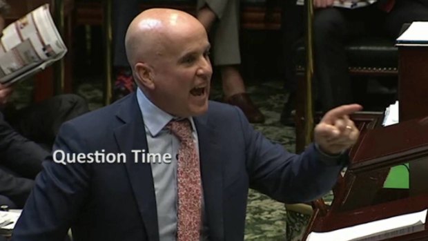 "What you've done is deliver a Shooter's party member to this parliament": Adrian Piccoli in parliament this afternoon.