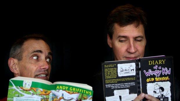 Andy Griffiths (left) and Jeff Kinney, of <i>Treehouse</i> and <i>Wimpy Kid</i> fame respectively.