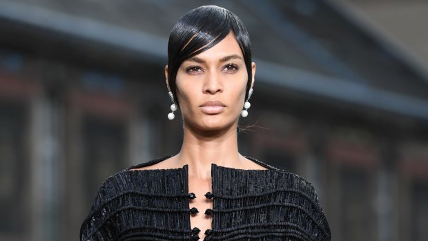 Joan Smalls walks the runway during the Givenchy Menswear Spring/Summer 2017 show as part of Paris Fashion Week on June 24, 2016 in Paris, France.