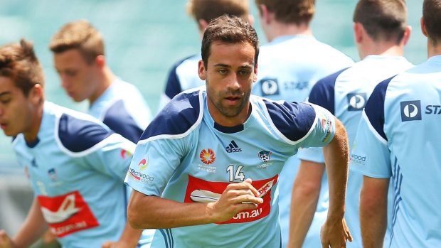 Win it for Ali: Sydney FC skipper Alex Brosque at training on Wednesday.