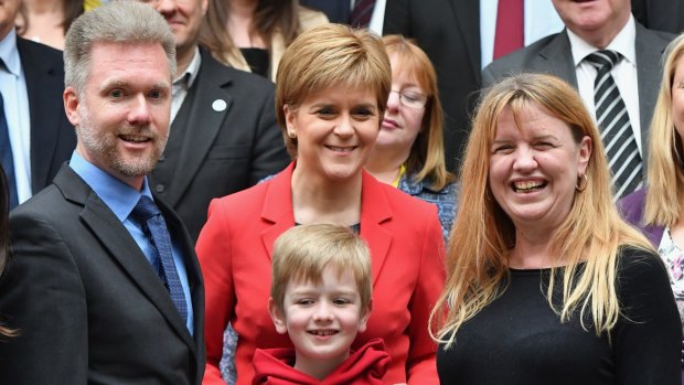 Gregg, Kathryn and Lachlan Brain meet Scotland's First Minister Nicola Sturgeon at the Scottish Parliament last week. 
