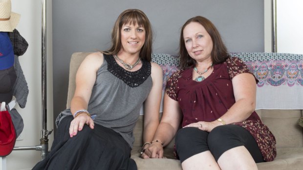 Turn and face the change: Keri Bristow and her spouse Christine during Keri's transition into womanhood.