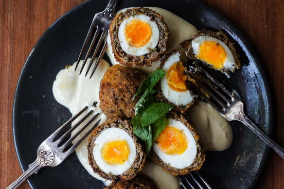 Curried scotch eggs.