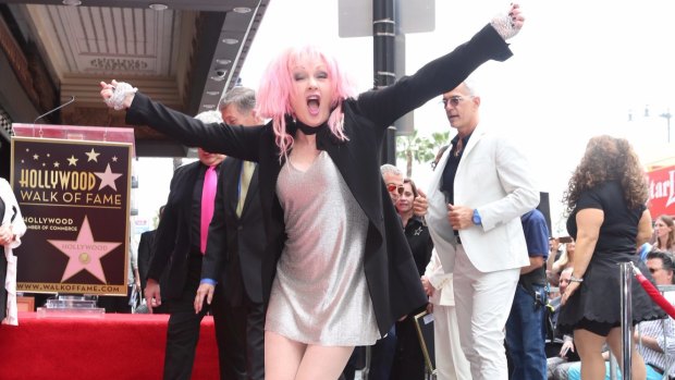 Lauper on the Hollywood Walk of Fame in April.
