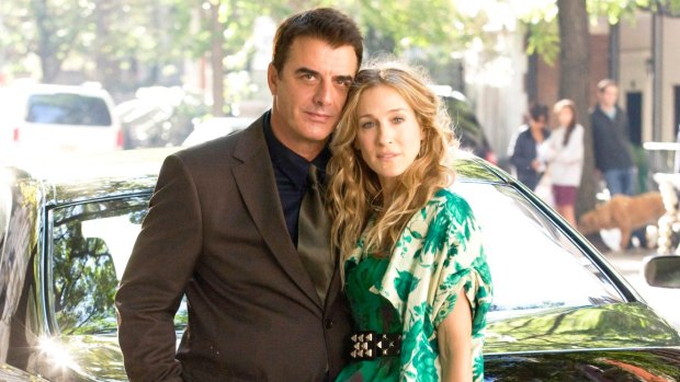 Chris Noth and Sarah Jessica Parker as Mr Big and Carrie Bradshaw in Sex and the City.