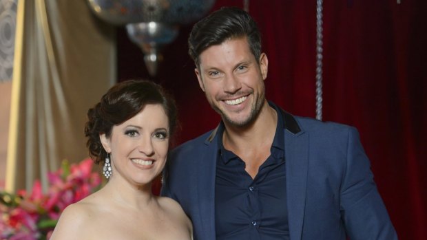 Soprano Lorina Gore, pictured with Bachelor Sam Wood, will sing at Opera in the Domain. 