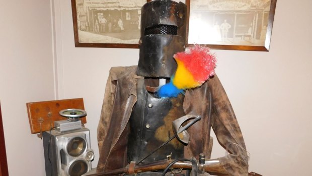  Ned Kelly suit was one of the more bizarre items recovered during the raids.. 