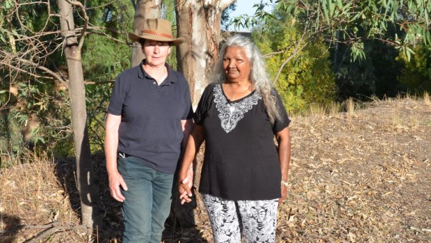 Christine Rowe and Aunty Linda Ford walked the land together near Clunes, in Central Victoria. 