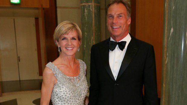 Foreign Minister Julie Bishop and David Panton at the Midwinter Ball at Parliament House in June. 