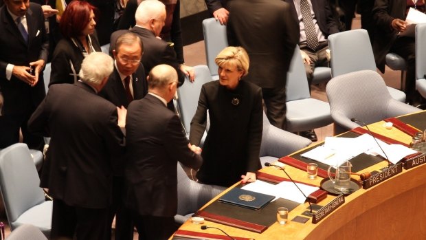 Julie Bishop with other leaders at the UN Security Council.