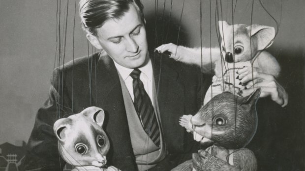 Puppeteer Peter Scriven with the Tintookies in 1957. 

