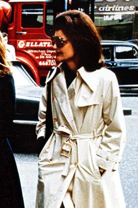 Signature look: Jacqueline Kennedy Onassis in London in 1979.