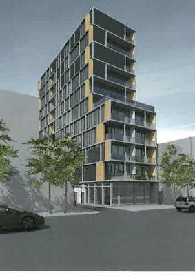 The proposed apartment and retail development in Park Street, South Melbourne.