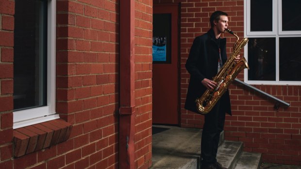 Quinn Weber of Year 12 plays the saxophone at Canberra Grammar.