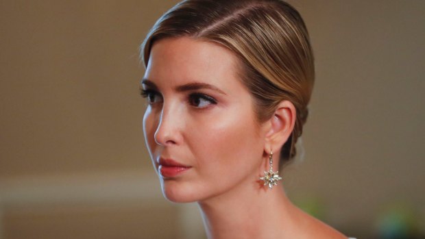 Ivanka Trump, the daughter and assistant to President Donald Trump, listens as her father, President Donald Trump.